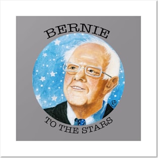 Bernie To The Stars -black design Posters and Art